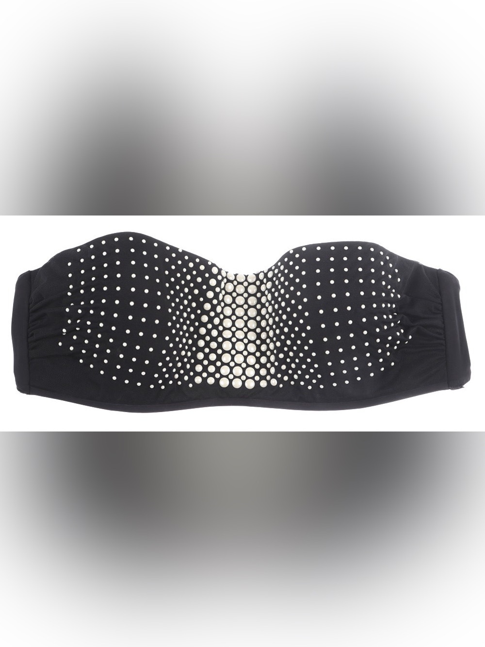 LA PERLA Black Pearl embroidered swimwear padded bra top size 3/36C